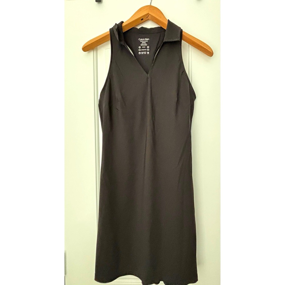 Calvin Klein Performance Women's Black Sleeveless V-Neck Sheath Dress S/P
